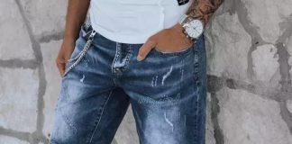 Spodenki męskie jeansowe niebieskie Dstreet SX2169